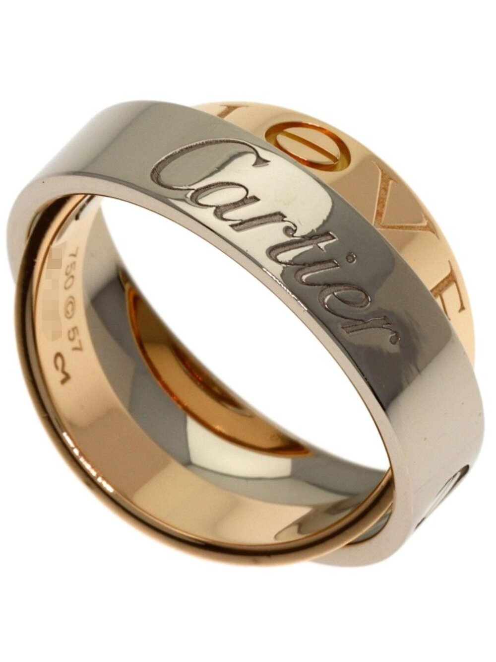 Cartier C-cles Love 57 Ring 18k White Gold 18k Pink